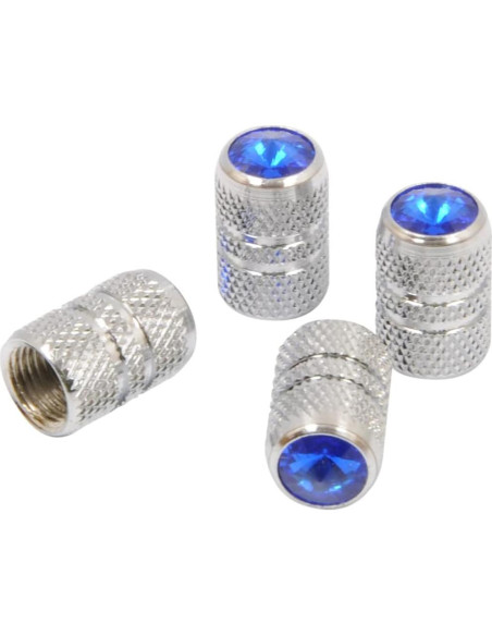 Tapa de Válvula Cromada Azul RoadPro RPCRVC4B - 4 Piezas