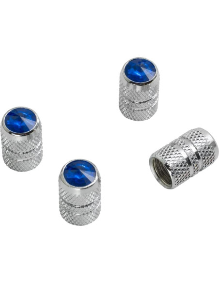 Tapa de Válvula Cromada Azul RoadPro RPCRVC4B - 4 Piezas
