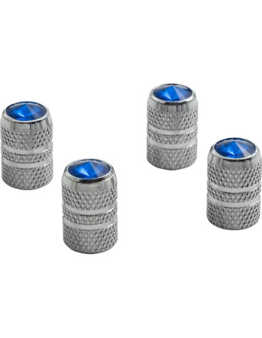 Tapa de Válvula Cromada Azul RoadPro RPCRVC4B - 4 Piezas