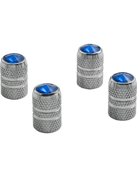 Tapa de Válvula Cromada Azul RoadPro RPCRVC4B - 4 Piezas