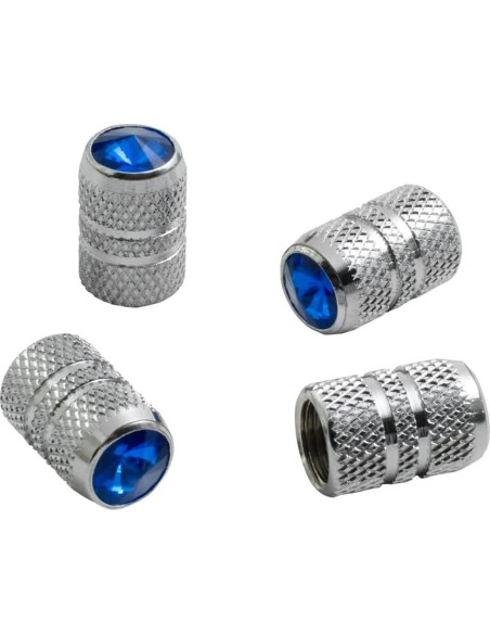 Tapa de Válvula Cromada Azul RoadPro RPCRVC4B - 4 Piezas