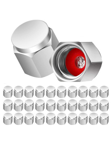 Tapas de Válvula de Neumático Cromadas Qilisen - 30 Piezas