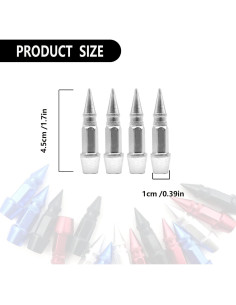 4 Tapas de Válvula de Neumático TEMI Aluminio Plata 45mm 2