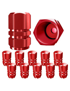 Tapas de Válvula de Neumático SAMIKIVA Metal Rojo 12 Unidades