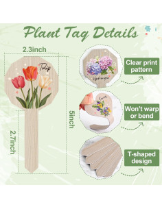 Etiquetas de Plantas JUYRLE - 15 Marcadores Impermeables 6.9x13.5cm 2