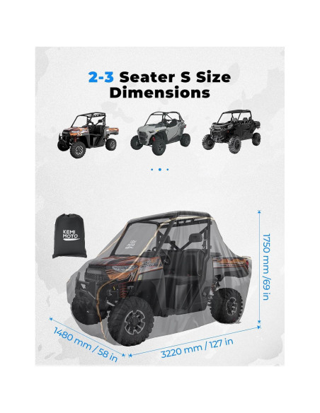 Funda KEMIMOTO UTV 2-3 Asientos Protección Todo Clima