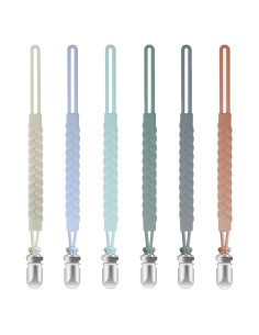 Clip de Chupete de Silicona TenderBabe - Paquete de 6 Neutrales