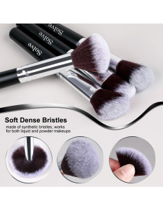 Juego de Brochas de Maquillaje SOLVE 32 Piezas Sintéticas Negro 2