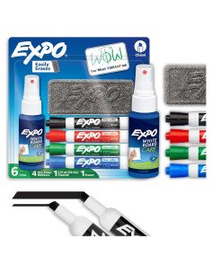 Juego de Marcadores de Borrado en Seco EXPO 6 Piezas Colores Variados
