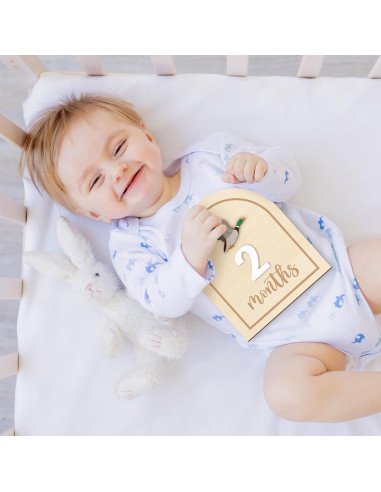 Tarjetas de Hitos Mensuales R HORSE 14 Piezas 3D Bebés