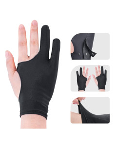 Guante de Dibujo Artístico GUUGEI Negro 2 Piezas 3 Capas