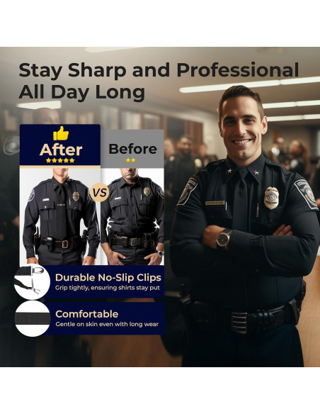 Soportes de Camisa Ajustables COZIA con Clips Antideslizantes