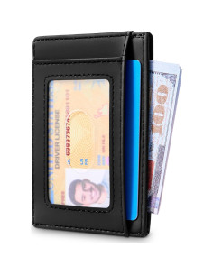 Billetera Slim Travelambo de Cuero con Bloqueo RFID - Negro 2