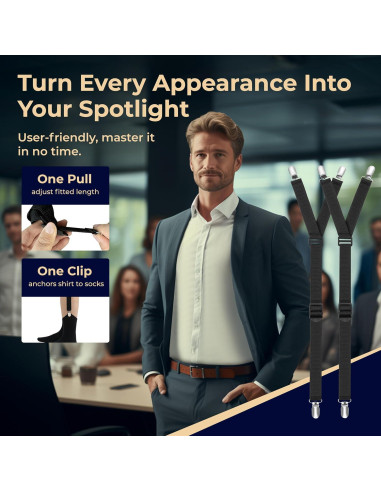 Soportes de Camisa Ajustables COZIA con Clips Antideslizantes