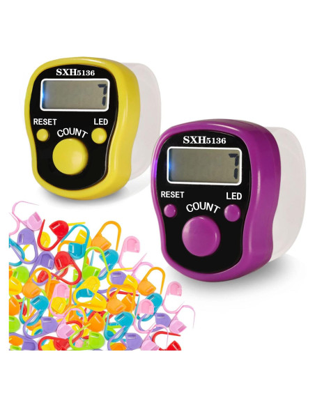 Contadores de Dedos Digitales ILouxNei 2 Pcs + 50 Marcadores