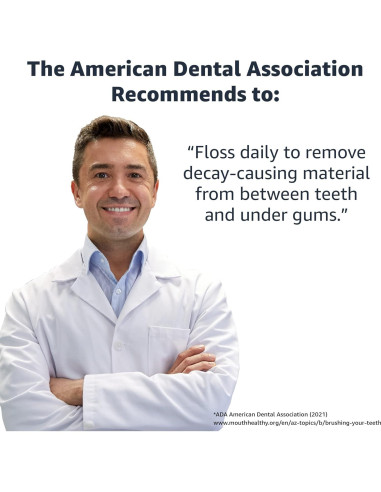 Hilo Dental de Menta Amazon Basics - 90 Unidades, Pua Plegable