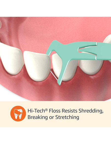 Hilo Dental de Menta Amazon Basics - 90 Unidades, Pua Plegable