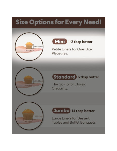 Forros de Cupcake Mini Bake Choice 400pcs Papel Pergamino