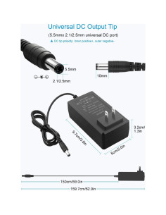 Fuente de Poder ALITOVE 24V 2.7A 65W Adaptador AC a DC 2