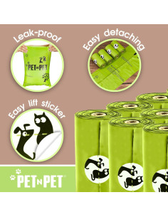 Bolsas de Excremento Pet N Pet Compostables 120 Cuentas 100% a Prueba de Fugas 2