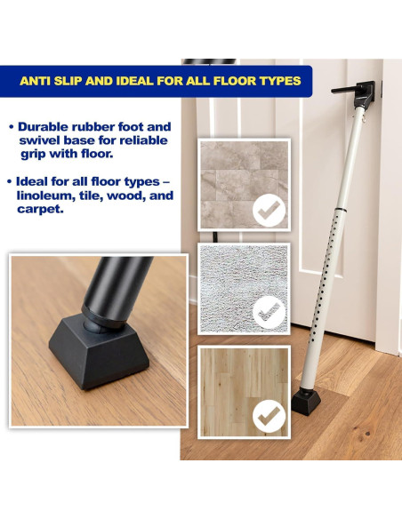 Barra de Seguridad Ajustable BRINKS para Puertas - Negro