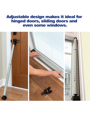 Barra de Seguridad Ajustable BRINKS para Puertas - Negro