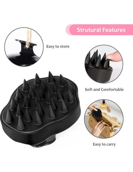 Cepillo Masajeador de Cuero Cabelludo URTHEONE Negro - Silicona Suave