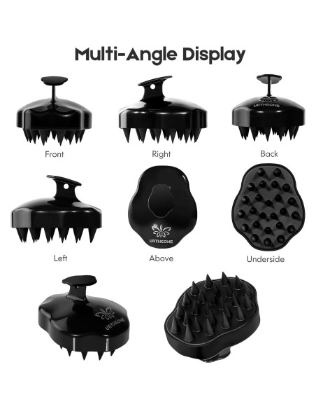 Cepillo Masajeador de Cuero Cabelludo URTHEONE Negro - Silicona Suave