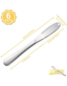Set de 6 Cuchillos para Mantequilla Hunnycook 22 cm Acero Inoxidable 2