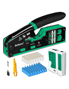Kit de Crimpado RJ45 Brileine con Probador y 100 Conectores