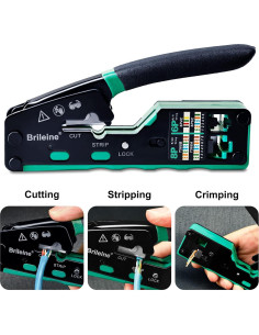 Kit de Crimpado RJ45 Brileine con Probador y 100 Conectores 2