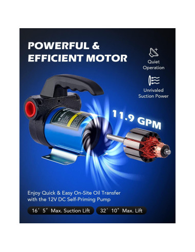 Bomba de Transferencia Diesel Orion Motor Tech 12V 45 L/min