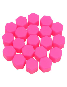 Tapa de Tuerca de Rueda uxcell 17mm Silicona Rosa - 20 Pcs