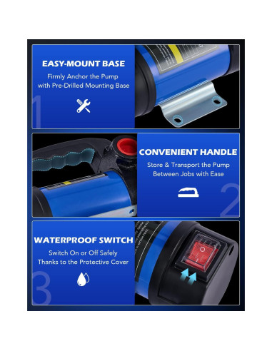 Bomba de Transferencia Diesel Orion Motor Tech 12V 45 L/min