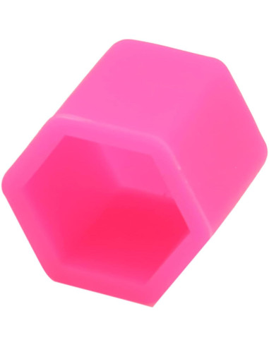 Tapa de Tuerca de Rueda uxcell 17mm Silicona Rosa - 20 Pcs
