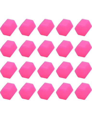 Tapa de Tuerca de Rueda uxcell 17mm Silicona Rosa - 20 Pcs