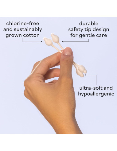 Bastones de Algodón Orgánico Sky Organics - 60 Unidades