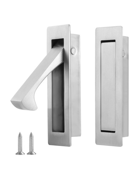 Tirador de puerta pocket Vancoho acero inoxidable cepillado 8x2.2cm Tirador de puerta pocket Vancoho acero inoxidable cepillado 8x2.2cm