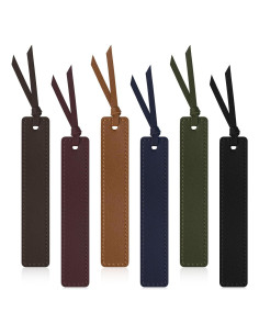 Marcadores de Piel PU MIXVOVA, 6 Pcs, Clásicos y Hechos a Mano