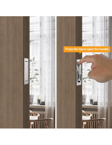 Tirador de puerta pocket Vancoho acero inoxidable cepillado 8x2.2cm