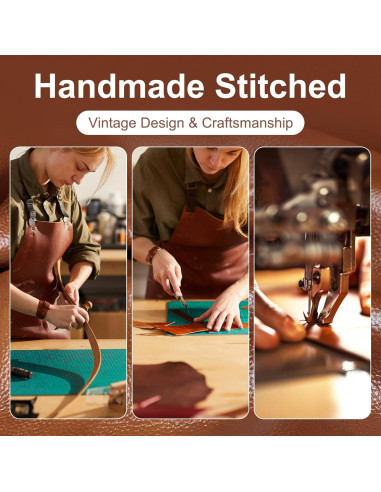 Marcadores de Piel PU MIXVOVA, 6 Pcs, Clásicos y Hechos a Mano