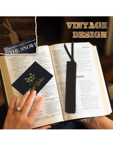 Marcadores de Piel PU MIXVOVA, 6 Pcs, Clásicos y Hechos a Mano