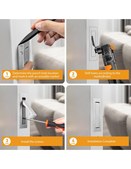 Tirador de puerta pocket Vancoho acero inoxidable cepillado 8x2.2cm Tirador de puerta pocket Vancoho acero inoxidable cepillado 8x2.2cm