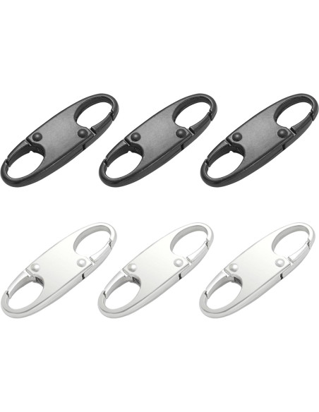 Clip de Cremallera OXT 6PCS Antirrobo Negro y Blanco