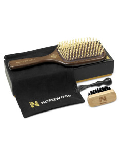 Cepillo de Pelo de Madera Natural JIXIU para Masaje Cuero Cabelludo