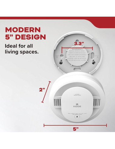 Detector de Humo Kidde 20SD10, Batería de 10 Años, LED