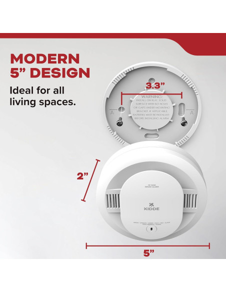 Detector de Humo Kidde 20SD10, Batería de 10 Años, LED