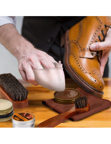 Kit de Cuidado de Zapatos Nuroon - 13 Piezas con Cepillos y Aceite