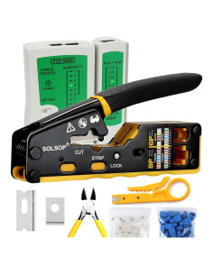 Kit de Crimpado RJ45 Solsop 16 con Probador de Cable