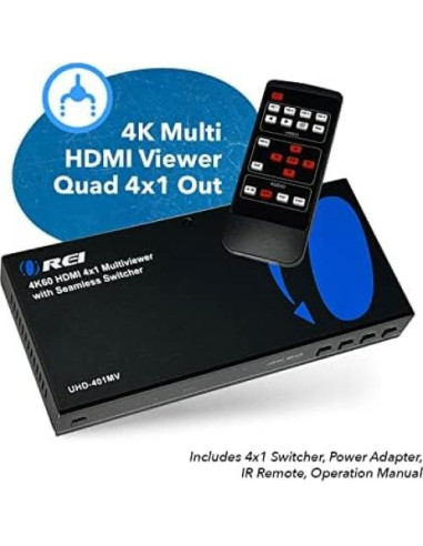 Conmutador HDMI 4 en 1 OREI UHD-401MV 4K @ 60Hz